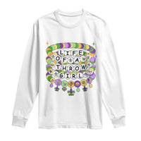 Funny Mardi Gras Throw Girl Life Long Sleeve Shirt Friendship Bracelet Beads