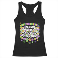 Funny Mardi Gras Throw Girl Life Racerback Tank Top Friendship Bracelet Beads