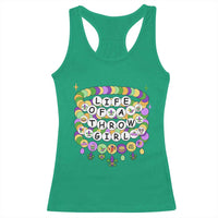 Funny Mardi Gras Throw Girl Life Racerback Tank Top Friendship Bracelet Beads