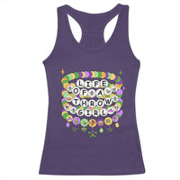 Funny Mardi Gras Throw Girl Life Racerback Tank Top Friendship Bracelet Beads