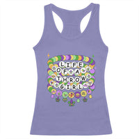 Funny Mardi Gras Throw Girl Life Racerback Tank Top Friendship Bracelet Beads