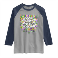 Funny Mardi Gras Throw Girl Life Raglan Shirt Friendship Bracelet Beads