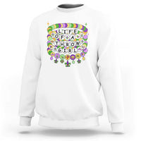 Funny Mardi Gras Throw Girl Life Sweatshirt Friendship Bracelet Beads