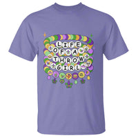 Funny Mardi Gras Throw Girl Life T Shirt Friendship Bracelet Beads