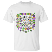 Funny Mardi Gras Throw Girl Life T Shirt Friendship Bracelet Beads