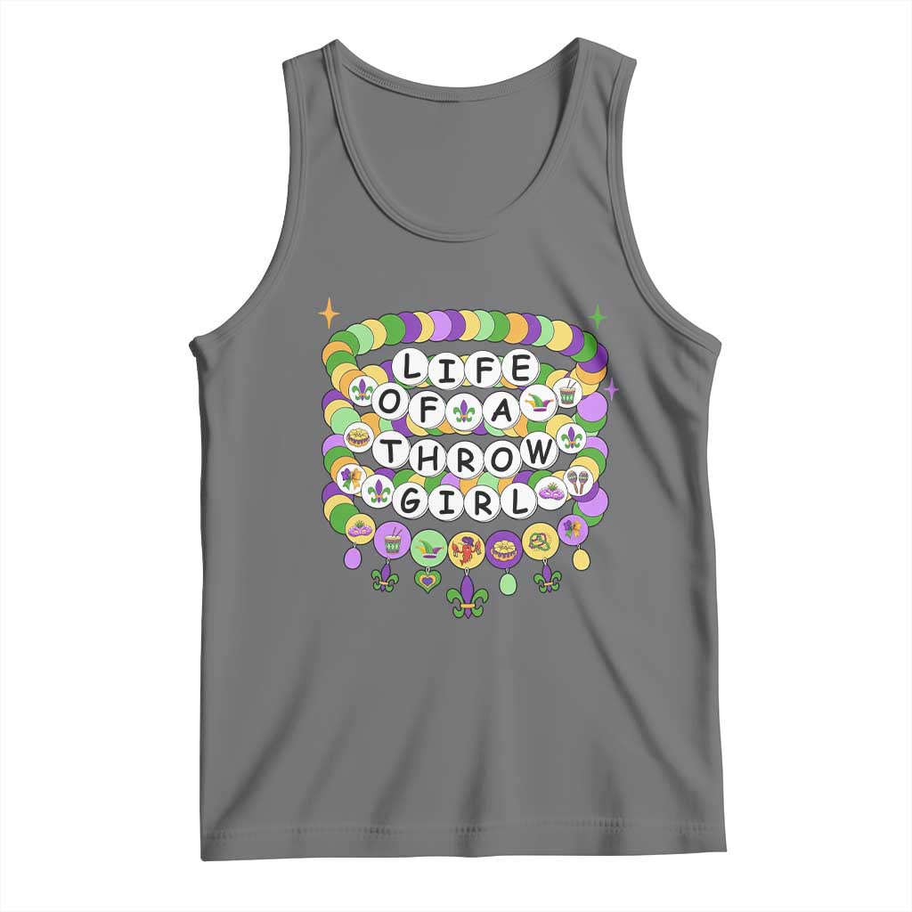 Funny Mardi Gras Throw Girl Life Tank Top Friendship Bracelet Beads