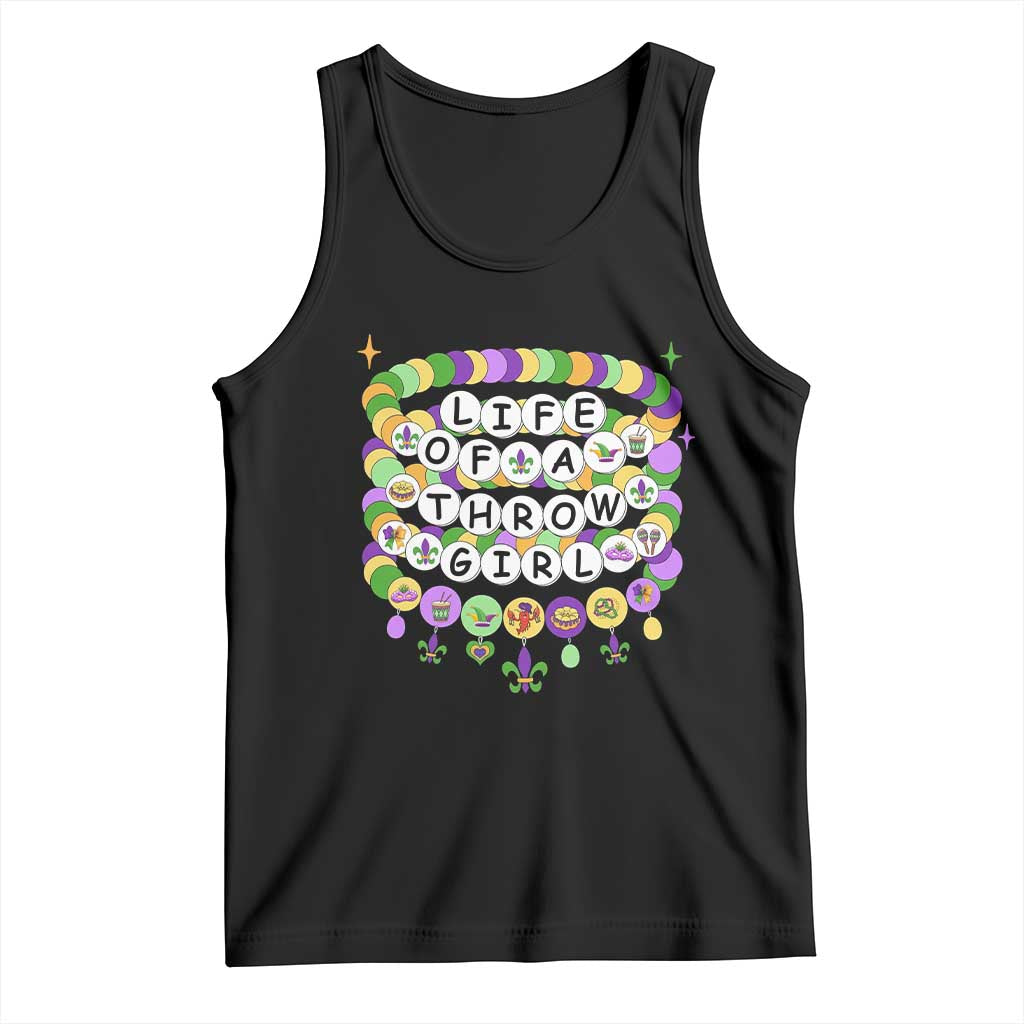 Funny Mardi Gras Throw Girl Life Tank Top Friendship Bracelet Beads
