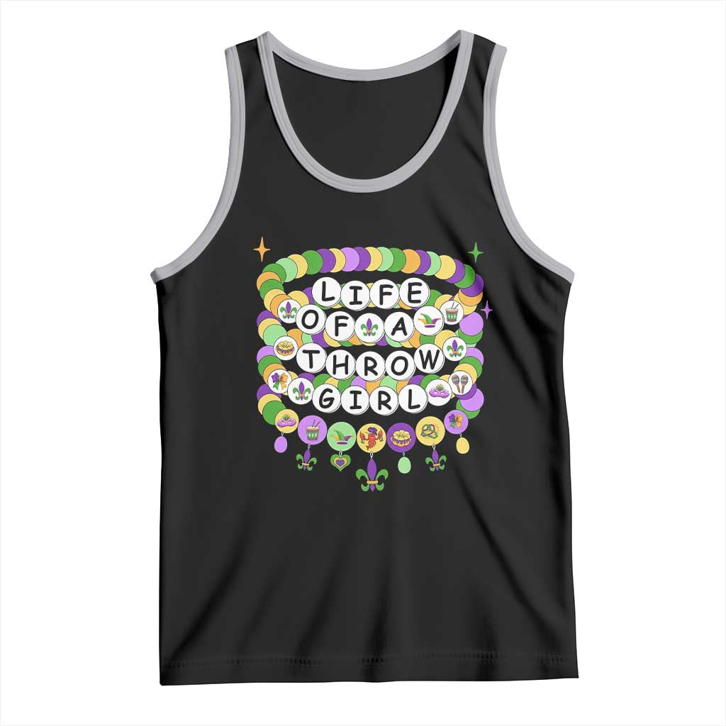 Funny Mardi Gras Throw Girl Life Tank Top Friendship Bracelet Beads