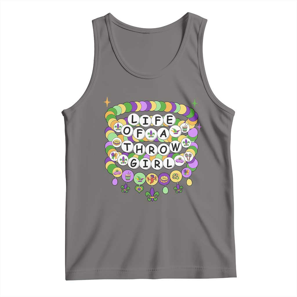 Funny Mardi Gras Throw Girl Life Tank Top Friendship Bracelet Beads