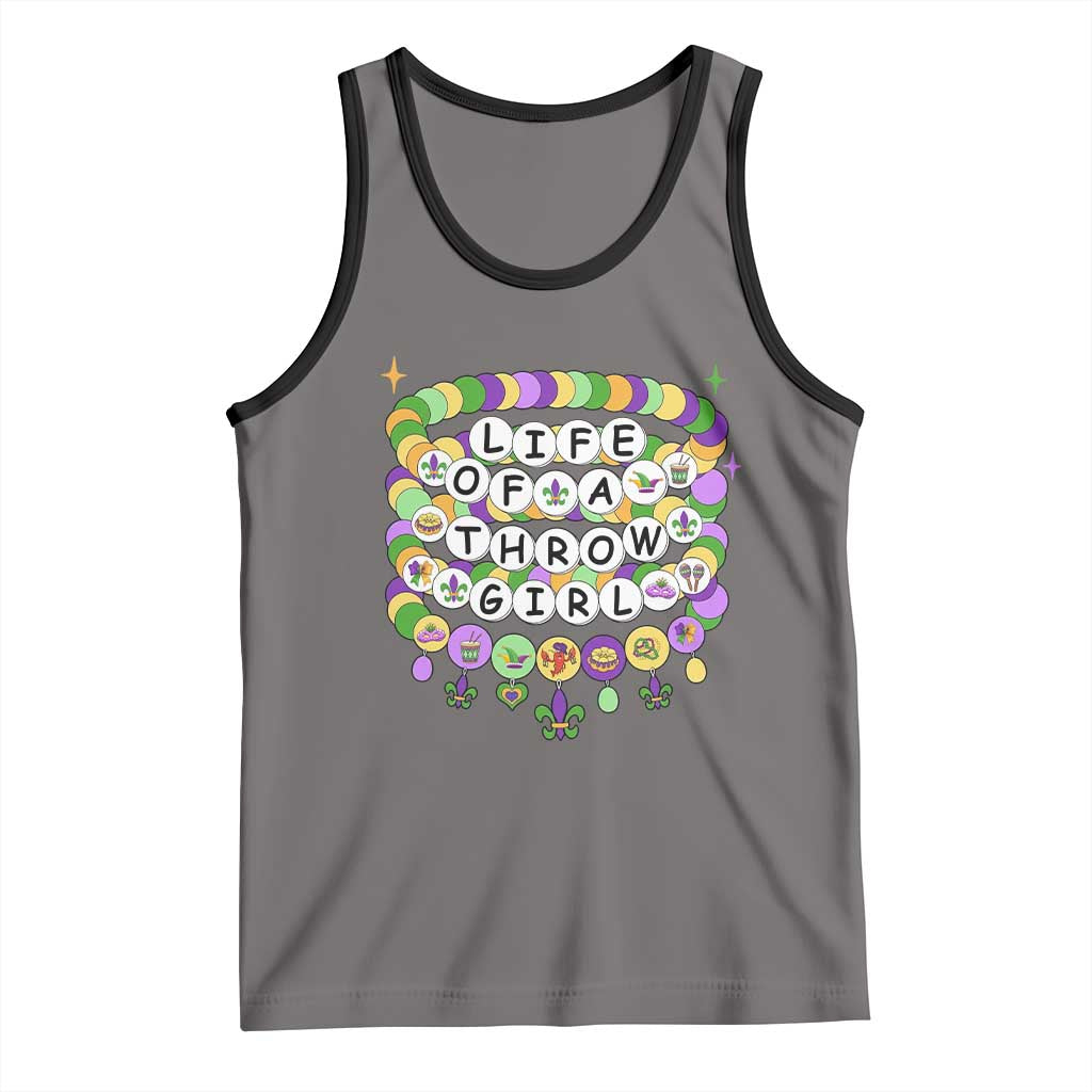Funny Mardi Gras Throw Girl Life Tank Top Friendship Bracelet Beads