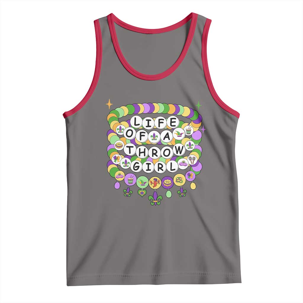 Funny Mardi Gras Throw Girl Life Tank Top Friendship Bracelet Beads