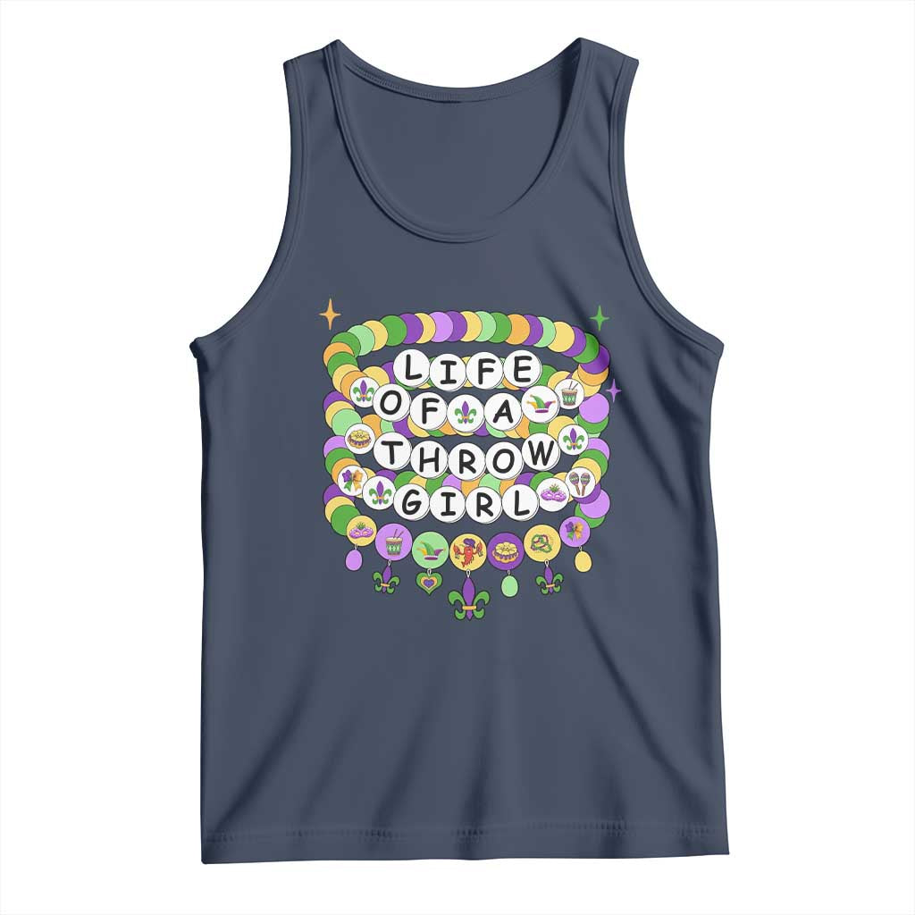 Funny Mardi Gras Throw Girl Life Tank Top Friendship Bracelet Beads