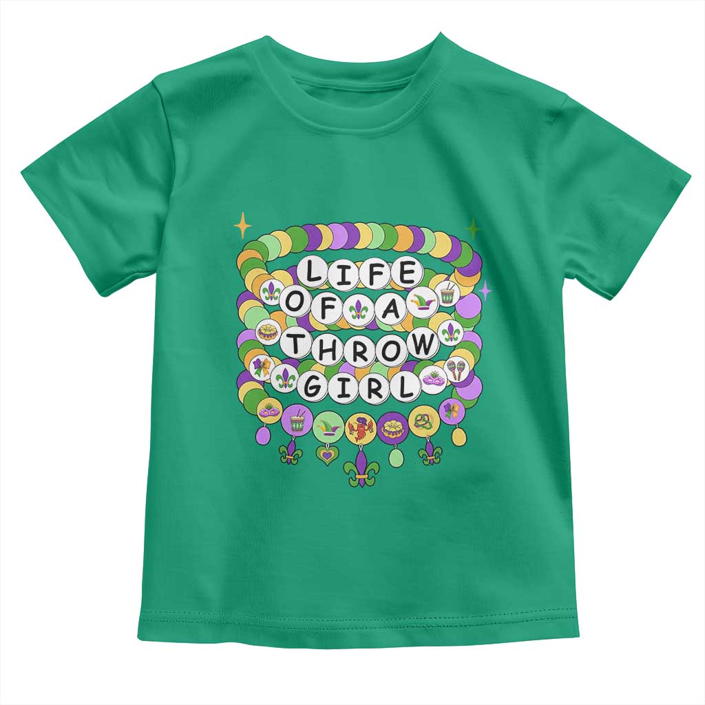 Funny Mardi Gras Throw Girl Life Toddler T Shirt Friendship Bracelet Beads
