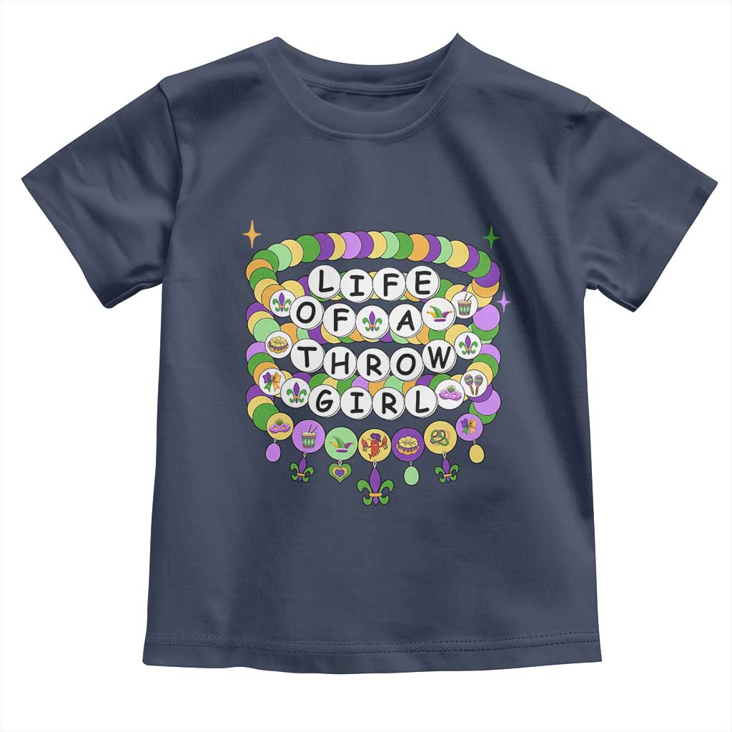 Funny Mardi Gras Throw Girl Life Toddler T Shirt Friendship Bracelet Beads