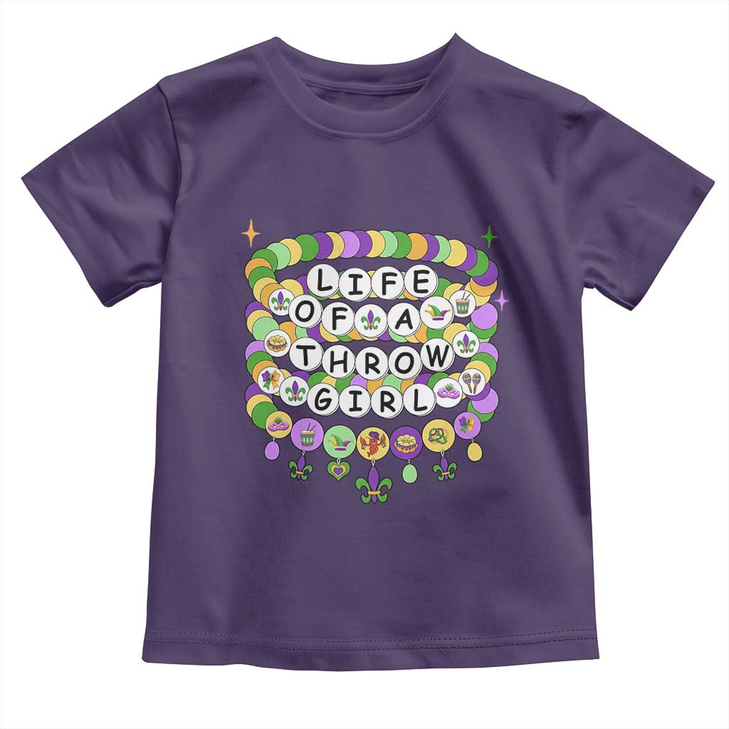 Funny Mardi Gras Throw Girl Life Toddler T Shirt Friendship Bracelet Beads
