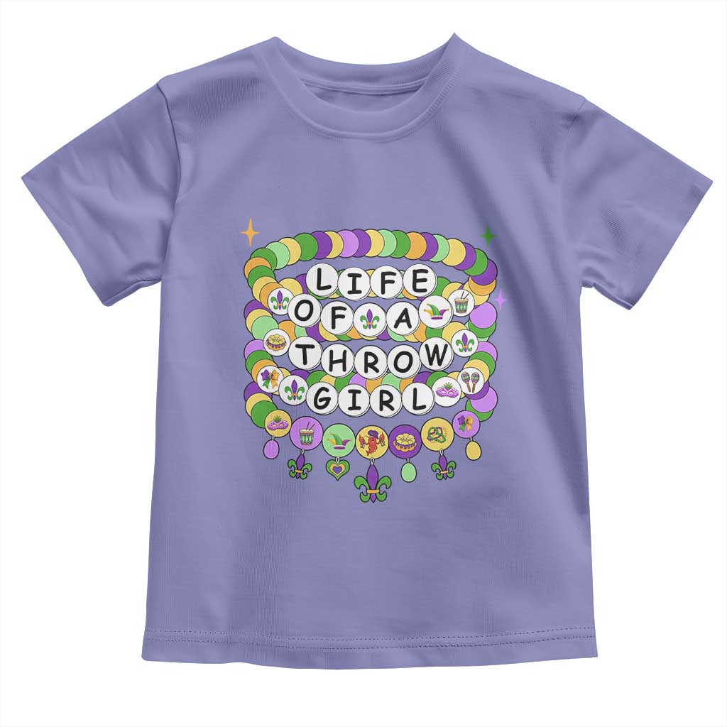 Funny Mardi Gras Throw Girl Life Toddler T Shirt Friendship Bracelet Beads