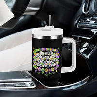 Funny Mardi Gras Throw Girl Life Tumbler With Handle Friendship Bracelet Beads