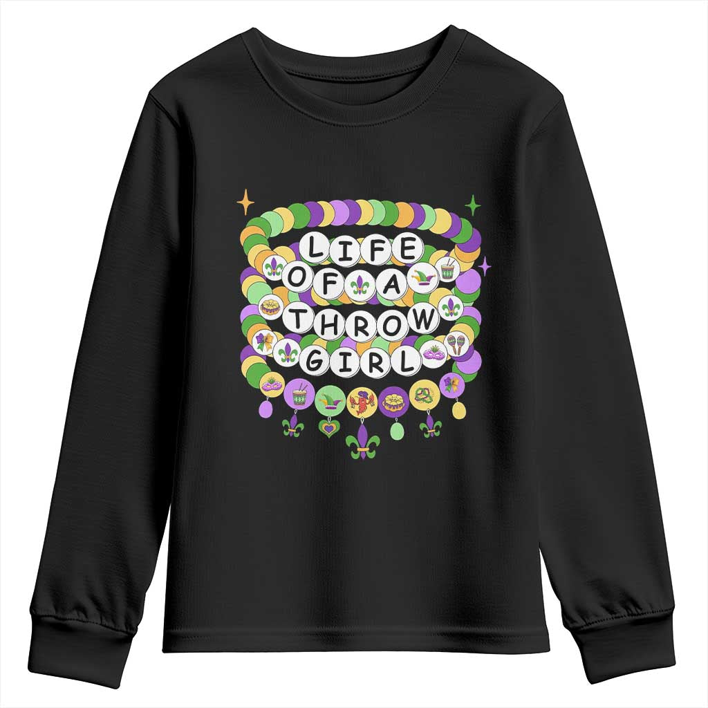 Funny Mardi Gras Throw Girl Life Youth Sweatshirt Friendship Bracelet Beads
