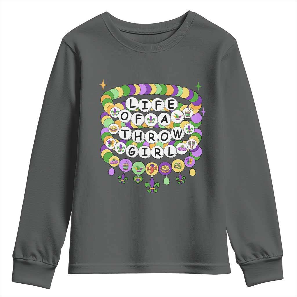 Funny Mardi Gras Throw Girl Life Youth Sweatshirt Friendship Bracelet Beads