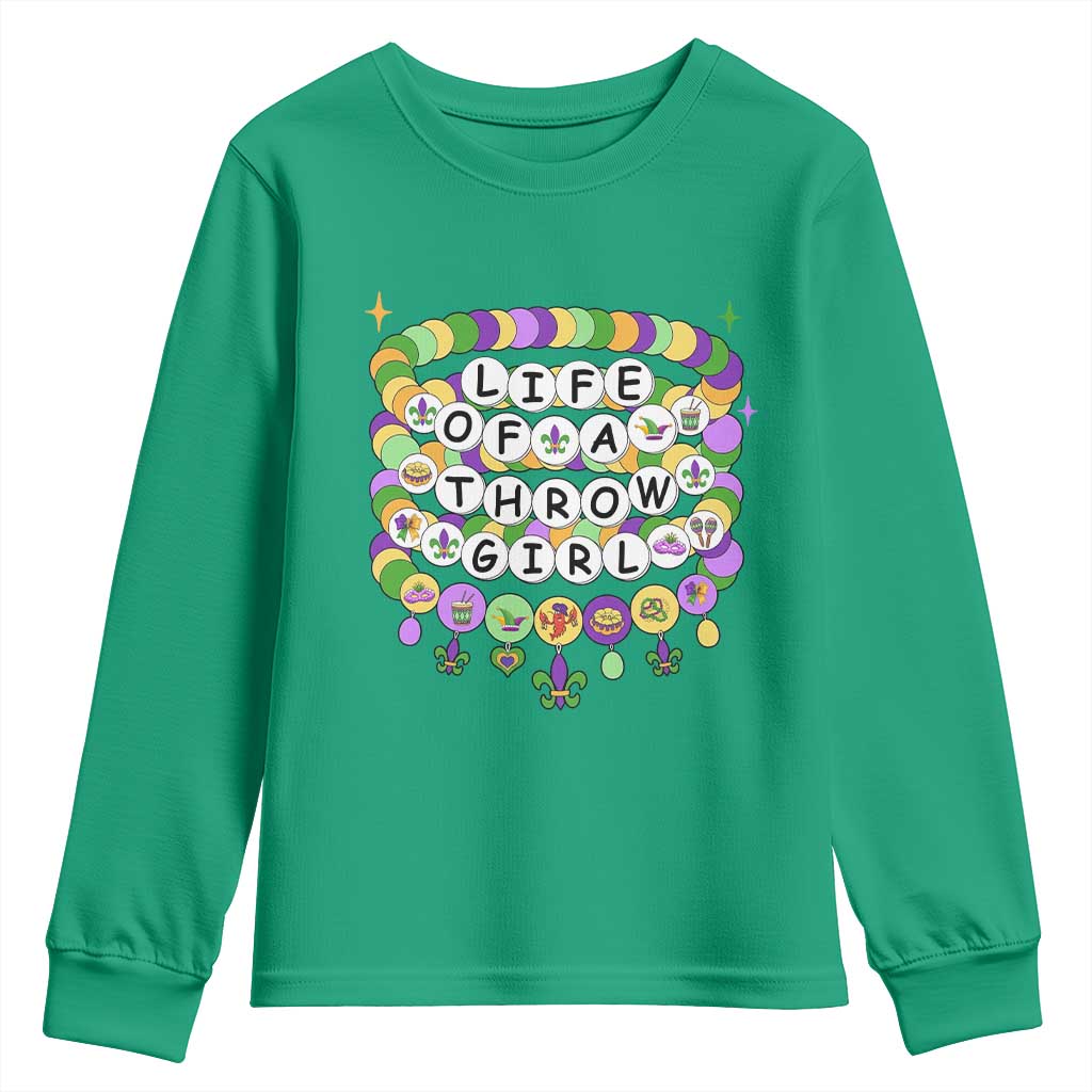 Funny Mardi Gras Throw Girl Life Youth Sweatshirt Friendship Bracelet Beads