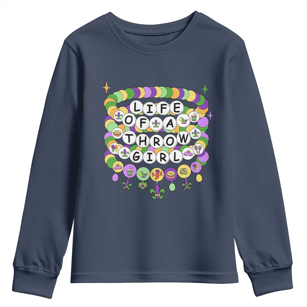 Funny Mardi Gras Throw Girl Life Youth Sweatshirt Friendship Bracelet Beads