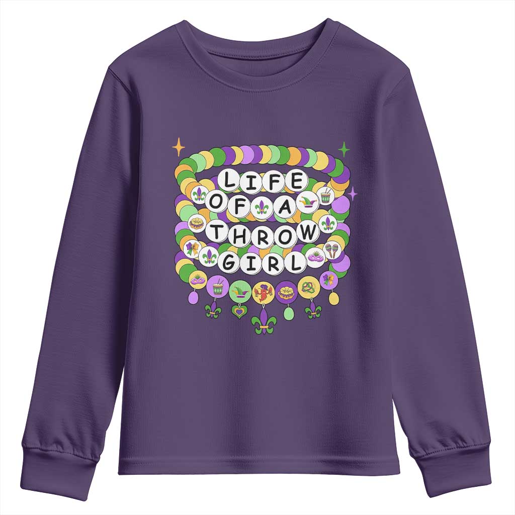 Funny Mardi Gras Throw Girl Life Youth Sweatshirt Friendship Bracelet Beads