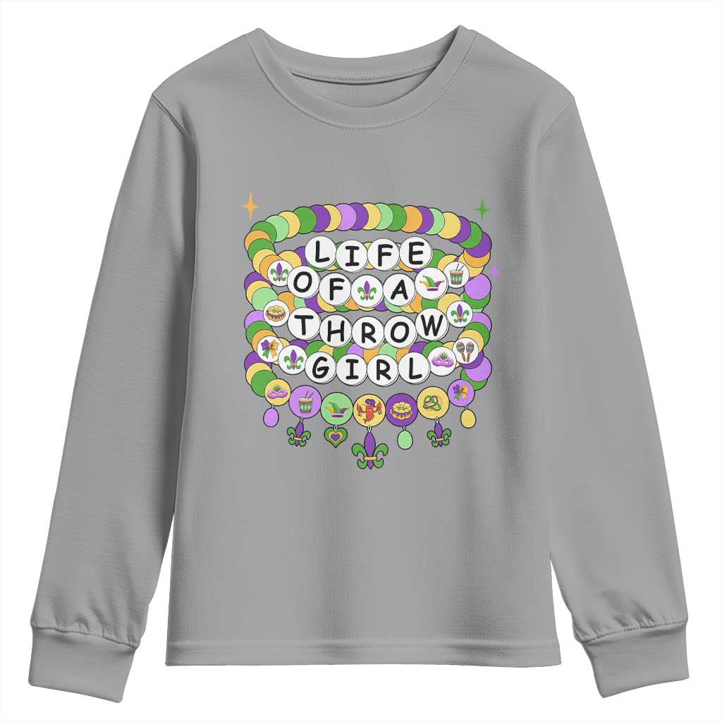Funny Mardi Gras Throw Girl Life Youth Sweatshirt Friendship Bracelet Beads