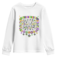 Funny Mardi Gras Throw Girl Life Youth Sweatshirt Friendship Bracelet Beads