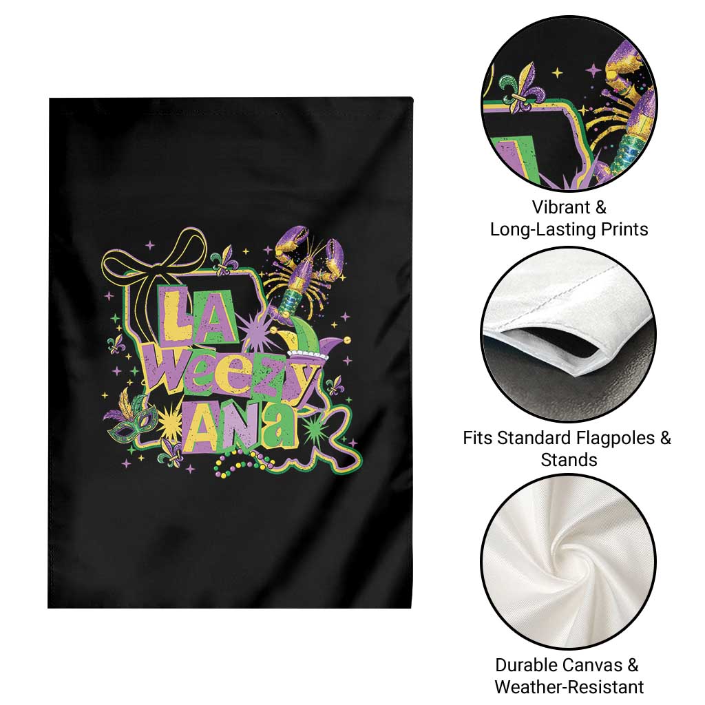 Funny Mardi Gras La Weezy Ana Garden Flag New Orleans Festival Louisiana Map