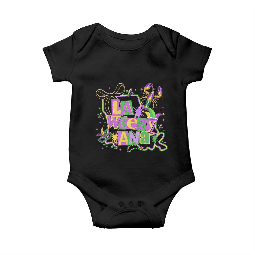 Funny Mardi Gras La Weezy Ana Baby Onesie New Orleans Festival Louisiana Map