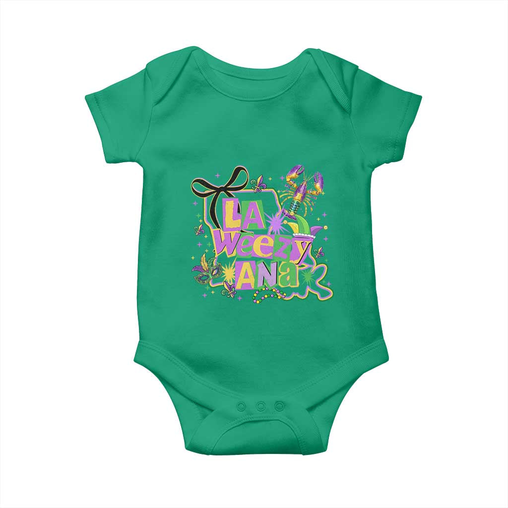Funny Mardi Gras La Weezy Ana Baby Onesie New Orleans Festival Louisiana Map