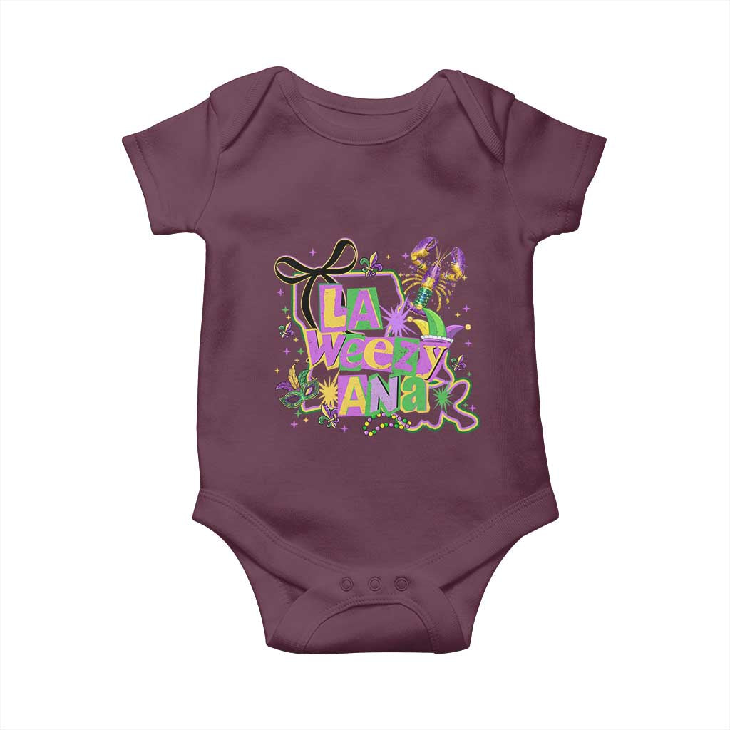 Funny Mardi Gras La Weezy Ana Baby Onesie New Orleans Festival Louisiana Map