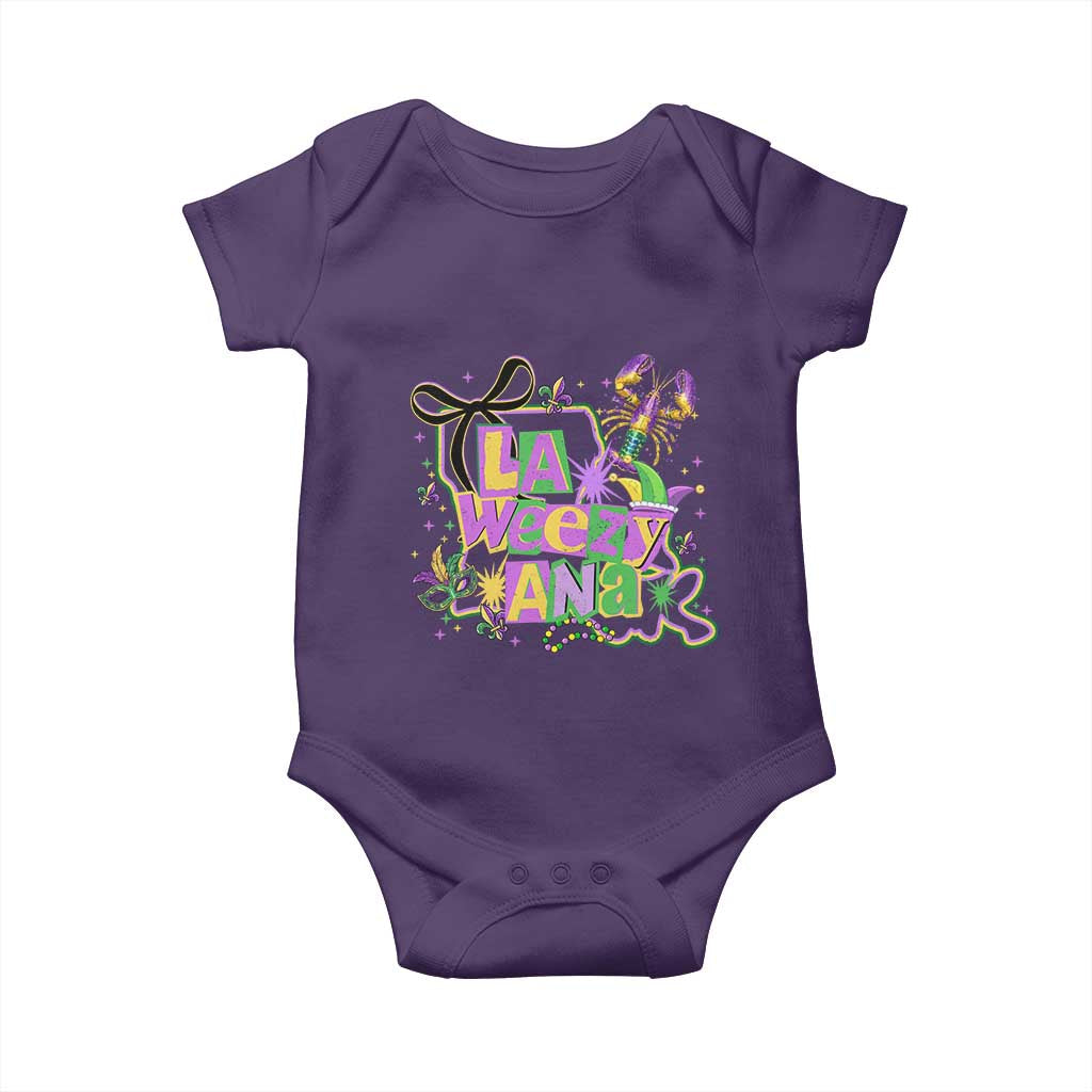 Funny Mardi Gras La Weezy Ana Baby Onesie New Orleans Festival Louisiana Map