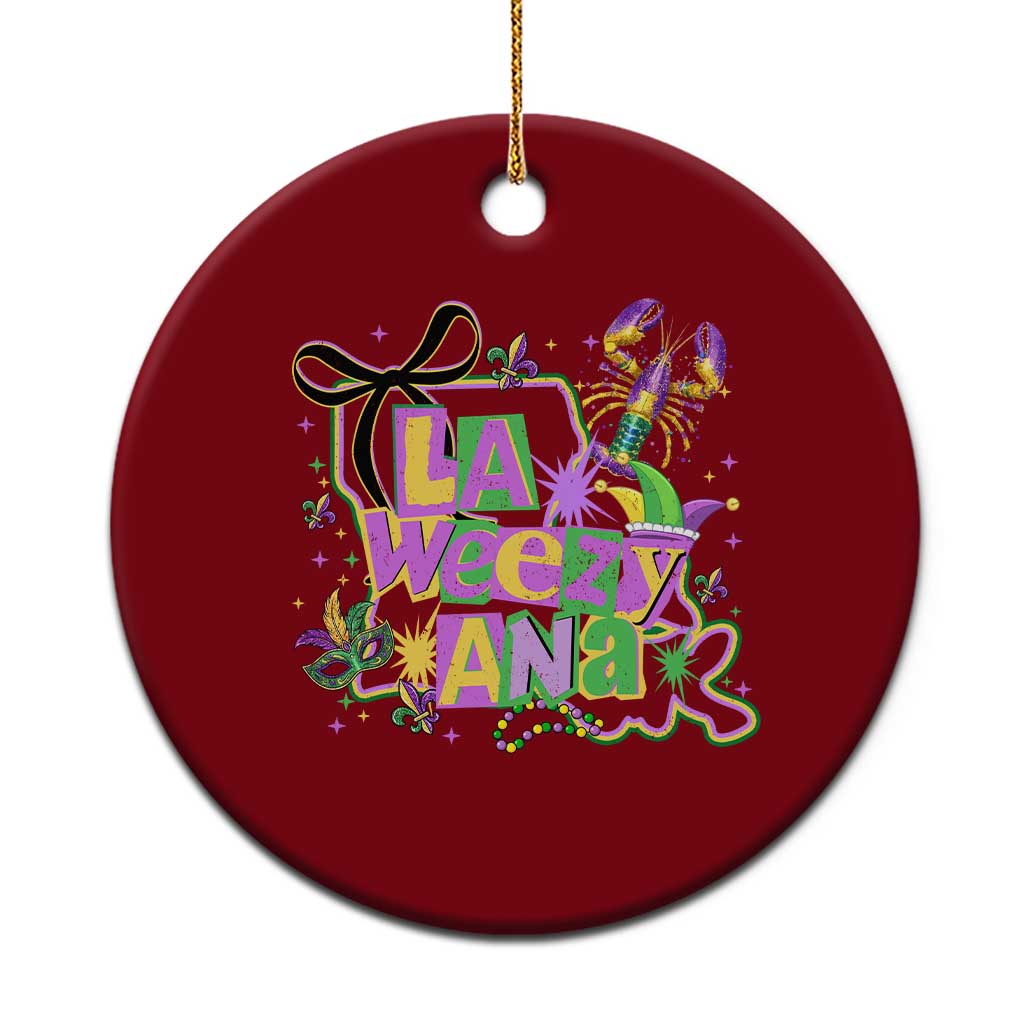 Funny Mardi Gras La Weezy Ana Ceramic Ornament New Orleans Festival Louisiana Map