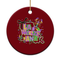 Funny Mardi Gras La Weezy Ana Ceramic Ornament New Orleans Festival Louisiana Map