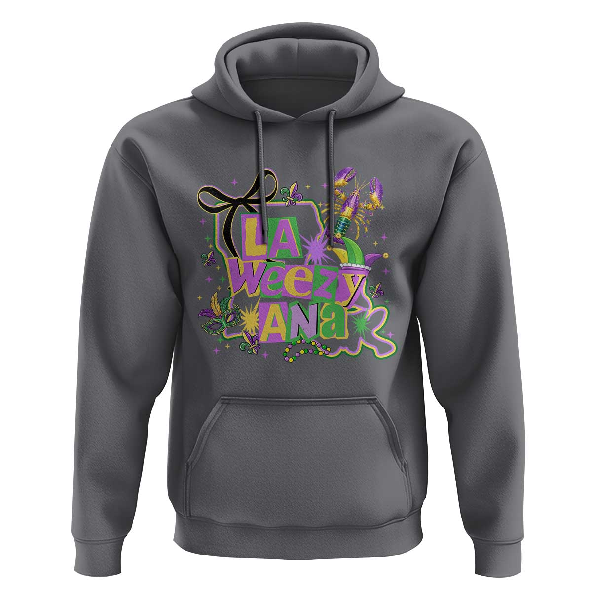 Funny Mardi Gras La Weezy Ana Hoodie New Orleans Festival Louisiana Map