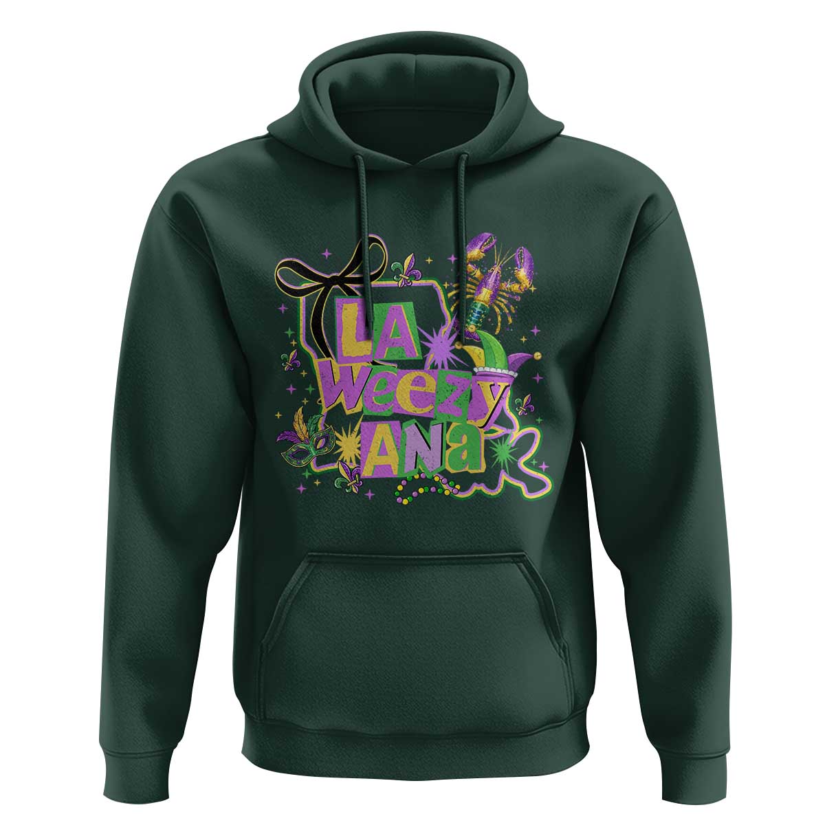 Funny Mardi Gras La Weezy Ana Hoodie New Orleans Festival Louisiana Map