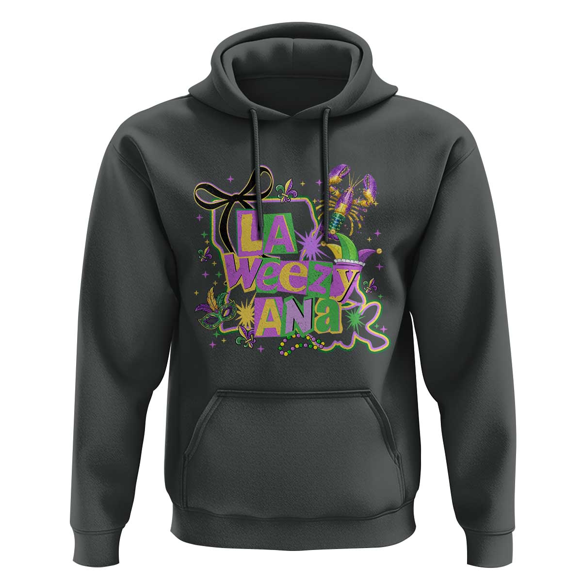 Funny Mardi Gras La Weezy Ana Hoodie New Orleans Festival Louisiana Map