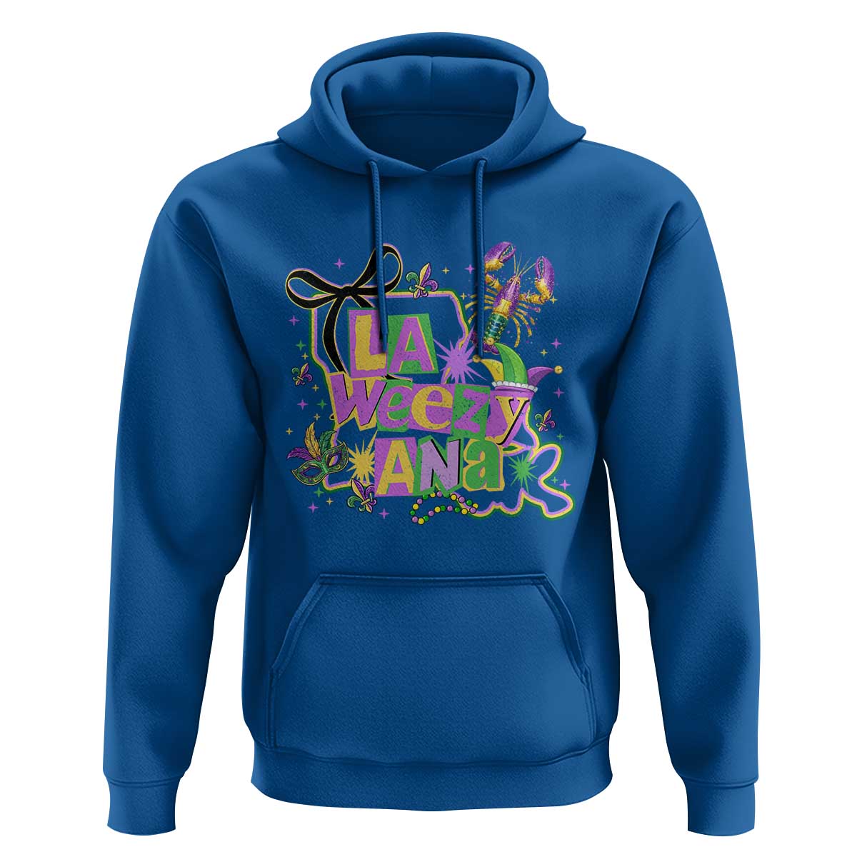 Funny Mardi Gras La Weezy Ana Hoodie New Orleans Festival Louisiana Map