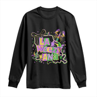 Funny Mardi Gras La Weezy Ana Long Sleeve Shirt New Orleans Festival Louisiana Map