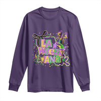 Funny Mardi Gras La Weezy Ana Long Sleeve Shirt New Orleans Festival Louisiana Map