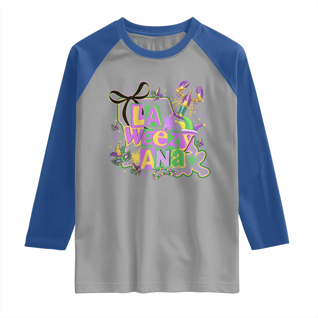 Funny Mardi Gras La Weezy Ana Raglan Shirt New Orleans Festival Louisiana Map