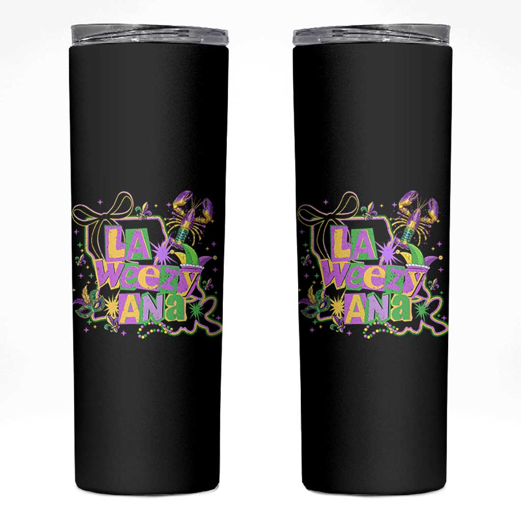 Funny Mardi Gras La Weezy Ana Skinny Tumbler New Orleans Festival Louisiana Map