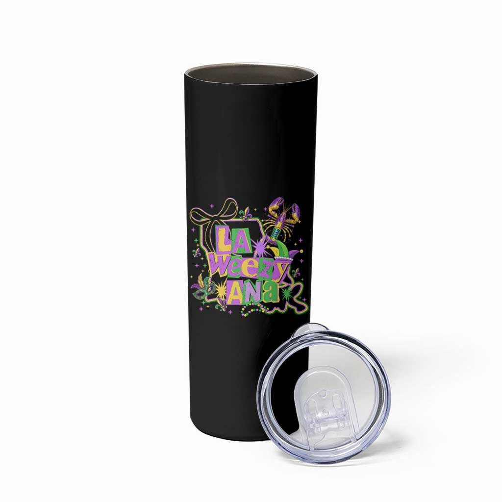Funny Mardi Gras La Weezy Ana Skinny Tumbler New Orleans Festival Louisiana Map