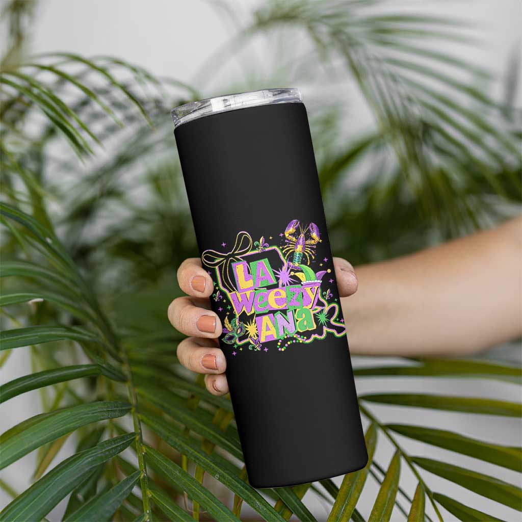 Funny Mardi Gras La Weezy Ana Skinny Tumbler New Orleans Festival Louisiana Map