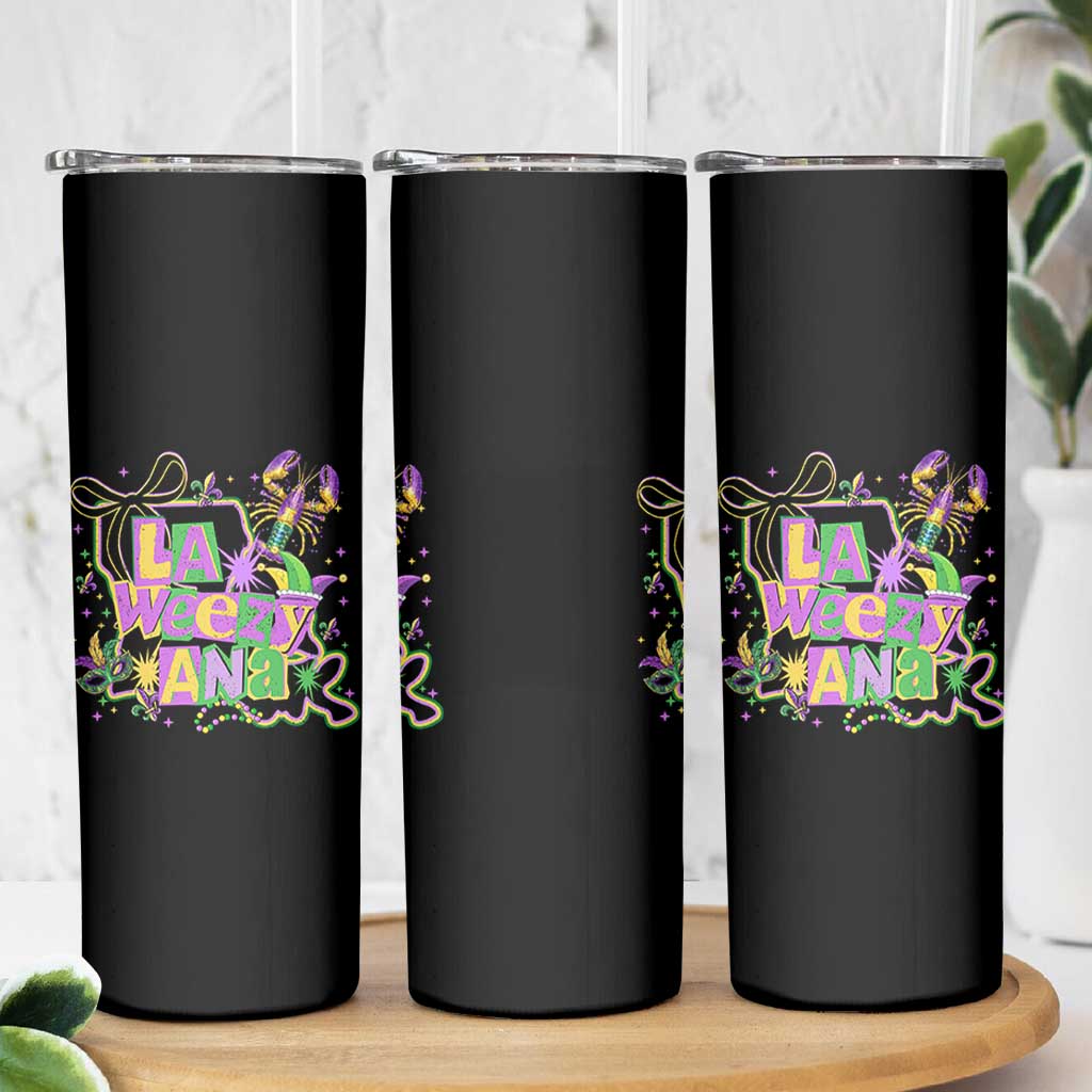 Funny Mardi Gras La Weezy Ana Skinny Tumbler New Orleans Festival Louisiana Map