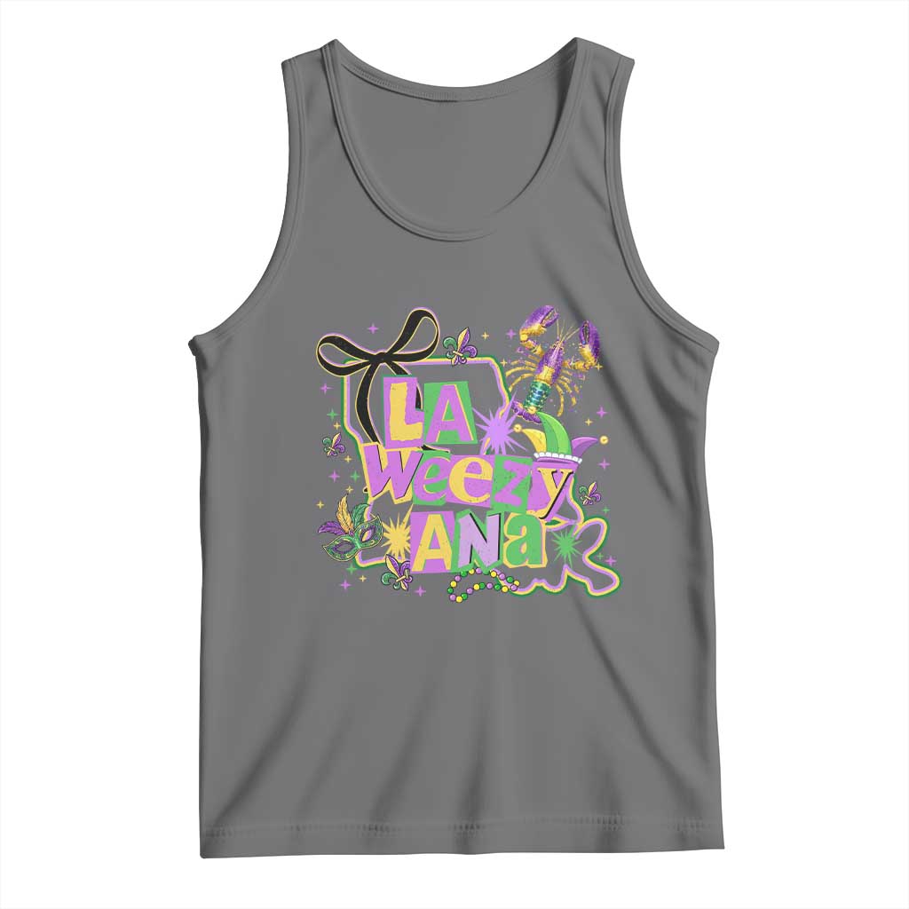 Funny Mardi Gras La Weezy Ana Tank Top New Orleans Festival Louisiana Map