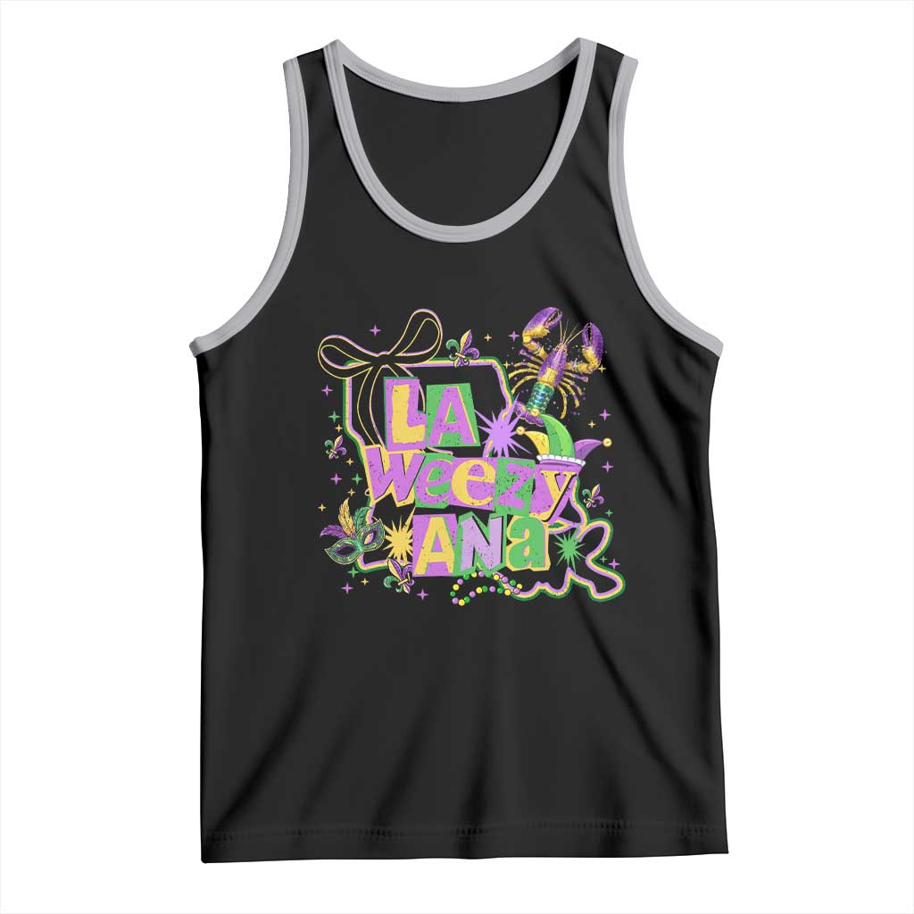 Funny Mardi Gras La Weezy Ana Tank Top New Orleans Festival Louisiana Map