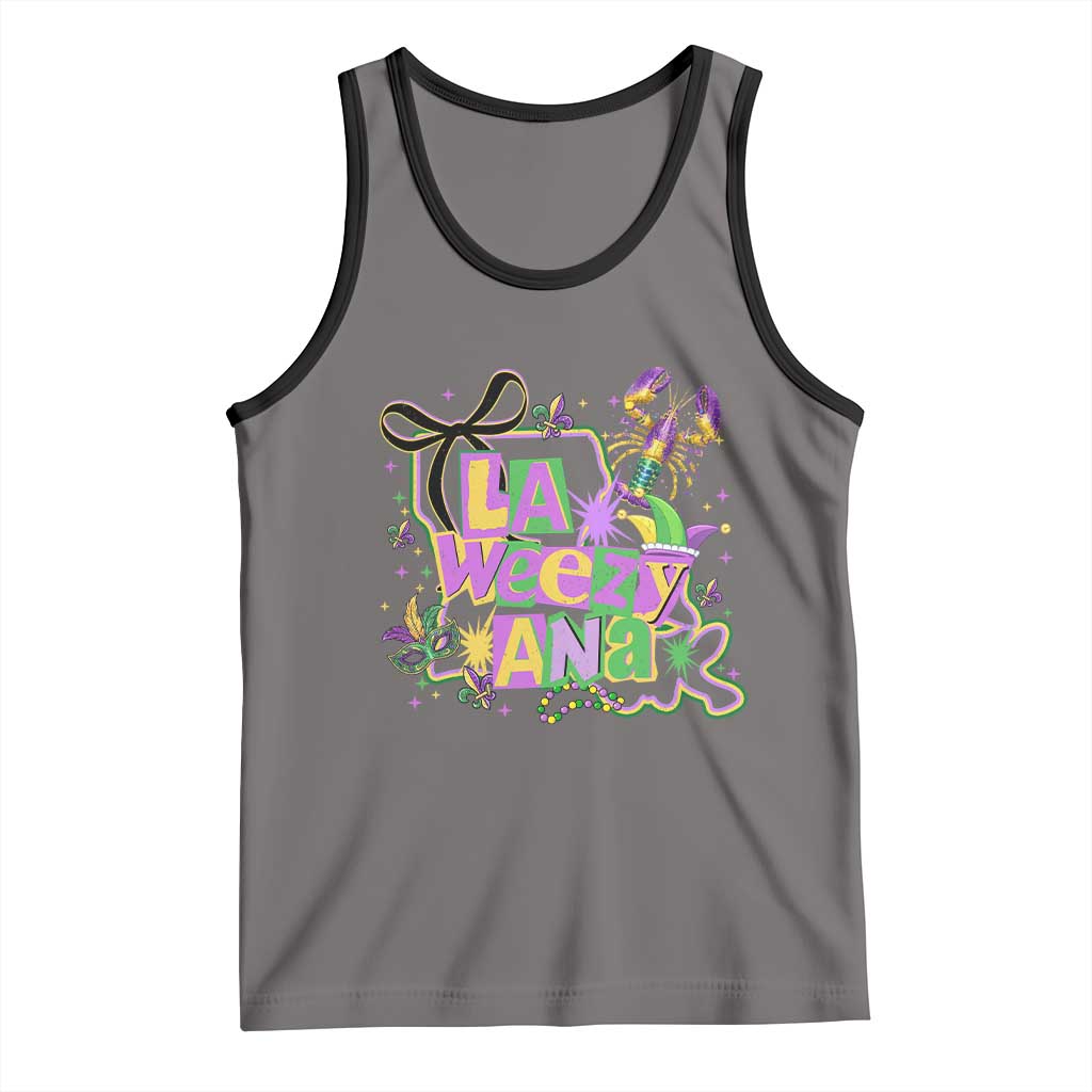 Funny Mardi Gras La Weezy Ana Tank Top New Orleans Festival Louisiana Map