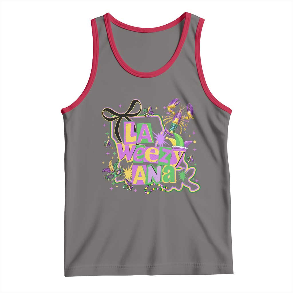 Funny Mardi Gras La Weezy Ana Tank Top New Orleans Festival Louisiana Map